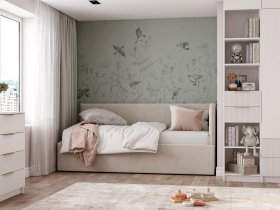Диван-кровать Бенто (крем) в Половинном - polovinnoe.mebel-nsk.ru | фото
