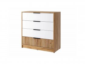 Комод КМ-001 Ивис (дуб крафт золотой/белый) в Половинном - polovinnoe.mebel-nsk.ru | фото