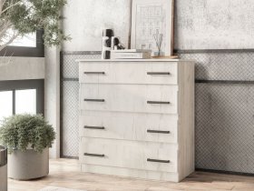 Комод Стандарт-6 NEW (дуб крафт белый) в Половинном - polovinnoe.mebel-nsk.ru | фото