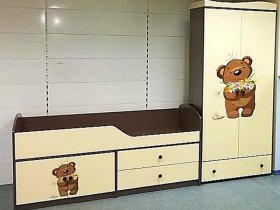 Кровать детская Мишутка-2 в Половинном - polovinnoe.mebel-nsk.ru | фото