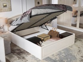 Кровать двуспальная 1,6 м Венеция КРМП-160 с подъемным механизмом в Половинном - polovinnoe.mebel-nsk.ru | фото