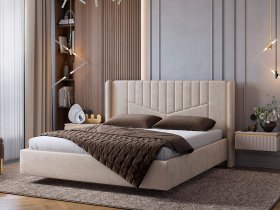 Кровать двуспальная 1,6м Диор (кашемир суфле (велюр)) в Половинном - polovinnoe.mebel-nsk.ru | фото