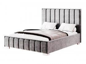 Кровать двуспальная с под.мех. 1,6м Мирабель (графит) в Половинном - polovinnoe.mebel-nsk.ru | фото