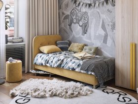 Кровать односпальная Лео 0,9 м в Половинном - polovinnoe.mebel-nsk.ru | фото