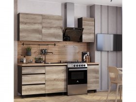 Кухонный гарнитур Энигма 1,6м (венге/дуб каньон) в Половинном - polovinnoe.mebel-nsk.ru | фото