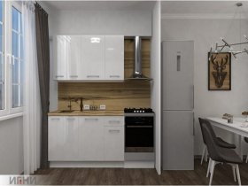 Кухонный гарнитур МДФ Выгодно и точка 1,5 м (белый глянец) в Половинном - polovinnoe.mebel-nsk.ru | фото