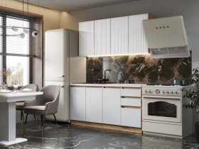 Кухонный гарнитур Ника 1,6 м (белый) в Половинном - polovinnoe.mebel-nsk.ru | фото