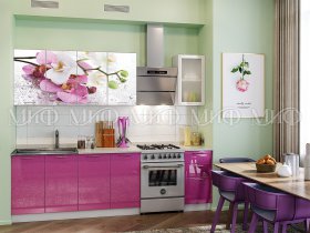 Кухонный гарнитур Орхидея (сиреневый) в Половинном - polovinnoe.mebel-nsk.ru | фото