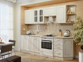 Модульная кухня Классика-1 (дуб молочный) в Половинном - polovinnoe.mebel-nsk.ru | фото