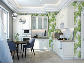 Модульная кухня Ницца (дуб кремовый) в Половинном - polovinnoe.mebel-nsk.ru | фото