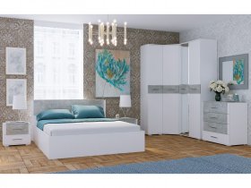 Модульная спальня Бьянка (белый/бетон) в Половинном - polovinnoe.mebel-nsk.ru | фото