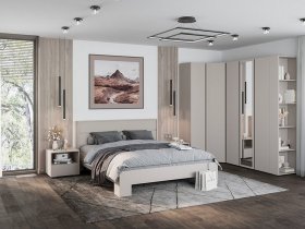 Модульная спальня Люмо (кашемир) в Половинном - polovinnoe.mebel-nsk.ru | фото