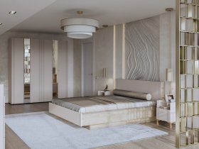 Модульная спальня Одетта (дуб эндгрей/меланж) в Половинном - polovinnoe.mebel-nsk.ru | фото