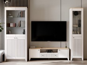 Модульная стенка Валенсия в Половинном - polovinnoe.mebel-nsk.ru | фото