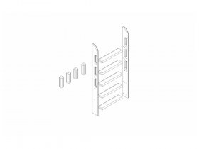 Пакет №10 Прямая лестница и опоры для двухъярусной кровати Соня в Половинном - polovinnoe.mebel-nsk.ru | фото