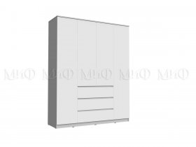 Шкаф 1600 с ящиками Челси (белый) в Половинном - polovinnoe.mebel-nsk.ru | фото
