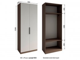 Шкаф 900 Роза (орех франклин карамельный/бежевый скин) в Половинном - polovinnoe.mebel-nsk.ru | фото