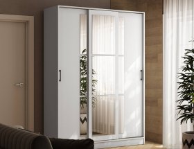Шкаф-купе 1,6м «Стиль-2» (белый) в Половинном - polovinnoe.mebel-nsk.ru | фото