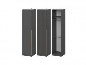 Шкаф ШК-50 Эккервуд (графит) в Половинном - polovinnoe.mebel-nsk.ru | фото