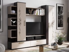 Стенка «Дакота» (венге/дуб молочный) в Половинном - polovinnoe.mebel-nsk.ru | фото
