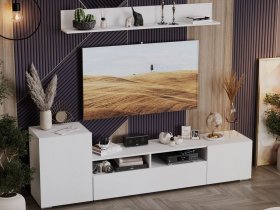 Стенка «Сильвия» (белый ясень) в Половинном - polovinnoe.mebel-nsk.ru | фото